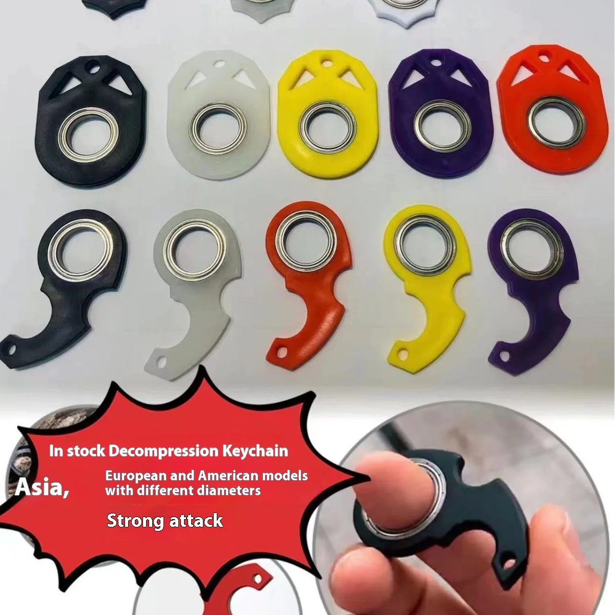 New Fingertip Rotation Key Chains Decompression Spinner Anti Anxiety Bearing Cool Trendy Hanging Key Rings Birthday Gift