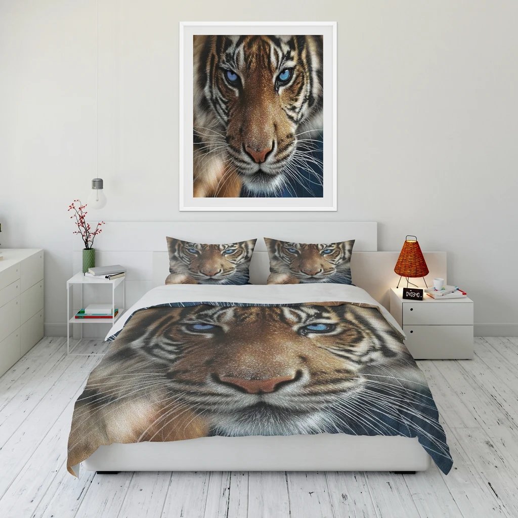 

Tiger Pattern Bedding Set Cute Bear Kawaii King Twin Double Child Bedding Set Microfiber Or Polyester Duvet Cover Set