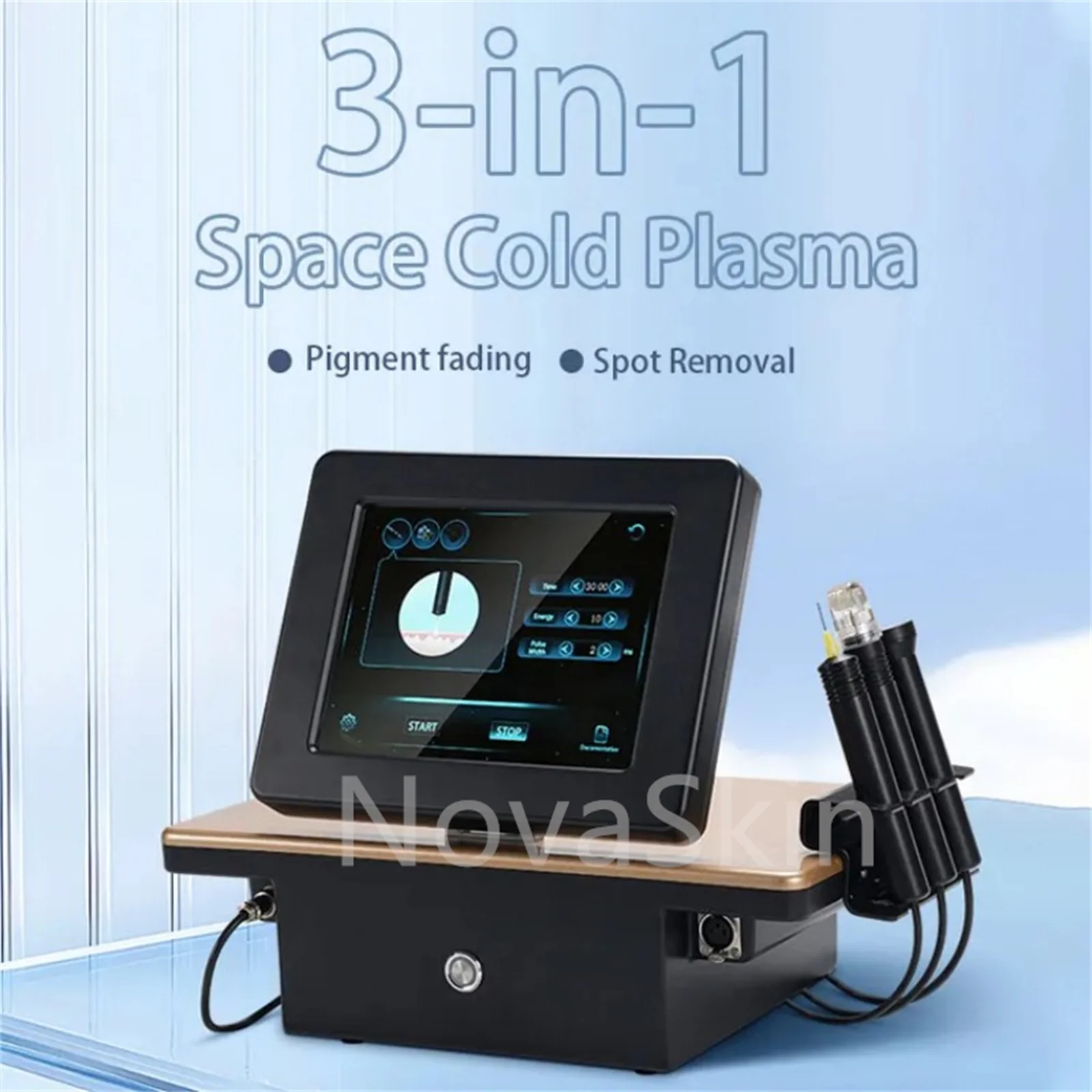 3 en 1 Plasma frío Facial antienvejecimiento Estiramiento Facial marca reafirmante eliminación de cicatrices cuidado Facial máquina de belleza multifunción salón