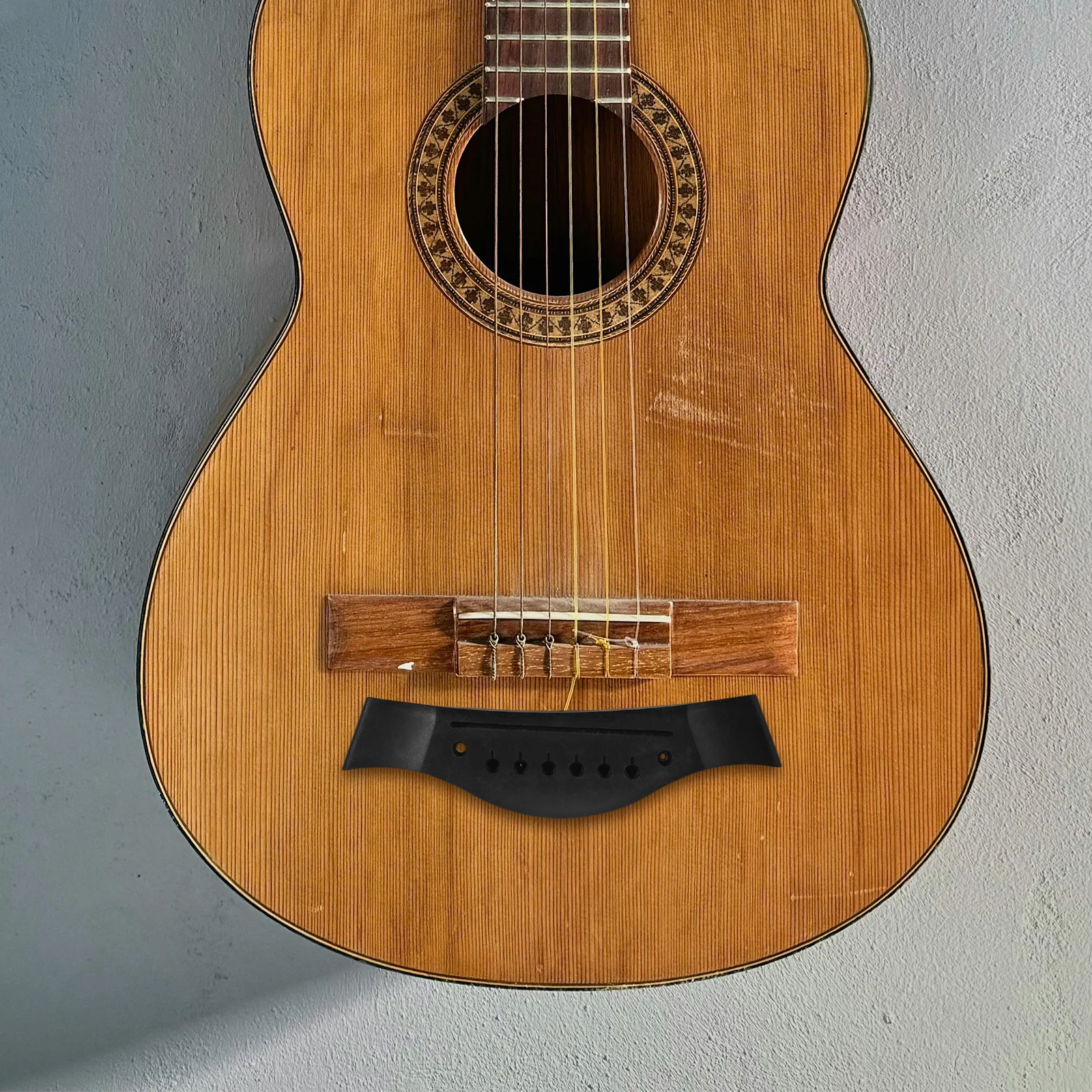 

4Pcs Acoustic Folk Guitar Bridge Replacement Set Durable Polished Wood Parts for Stable Tone and Comfortable Play Acoustic