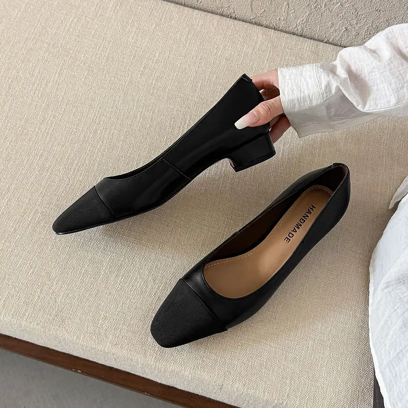 2026 new spring autumn women pumps natural leather 22-25.5cm sheep suede/cowhide+sheepskin mixed color high heel women shoes