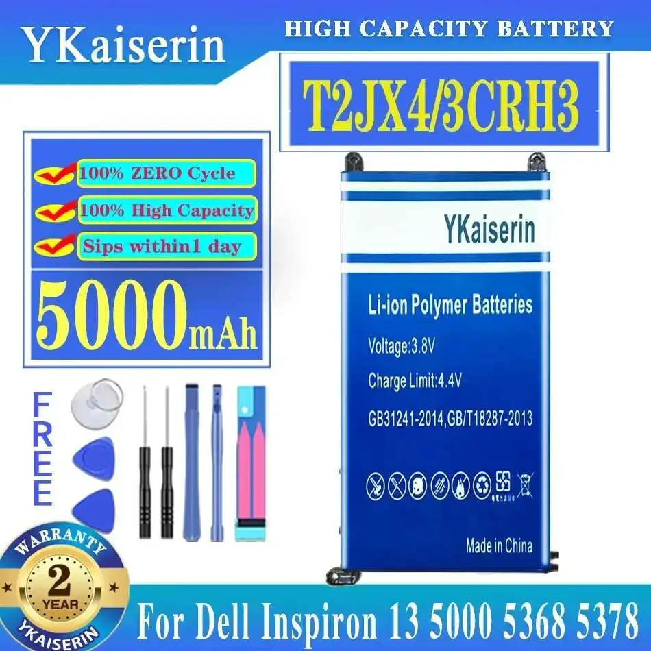 

5000mAh Reliable Laptop Battery for Dell Inspiron 13 5000 5368 5378 7368 14 7000 7560 7460 5567 15MF PRO-1508T FW8KR T2JX4/3CRH3
