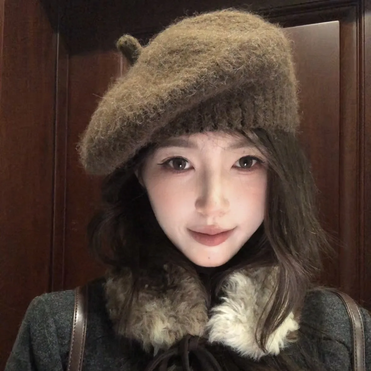 Women’s Knitted Beret – Warm, Fall/Winter, Designed for Larger Head Sizes, Creates a Slimmer-Looking Face