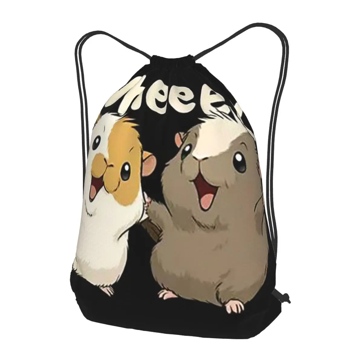 Happy Guinea Pig Backpacks Multi-function Drawstring Bags Sports Bag Book Bags for Travel School