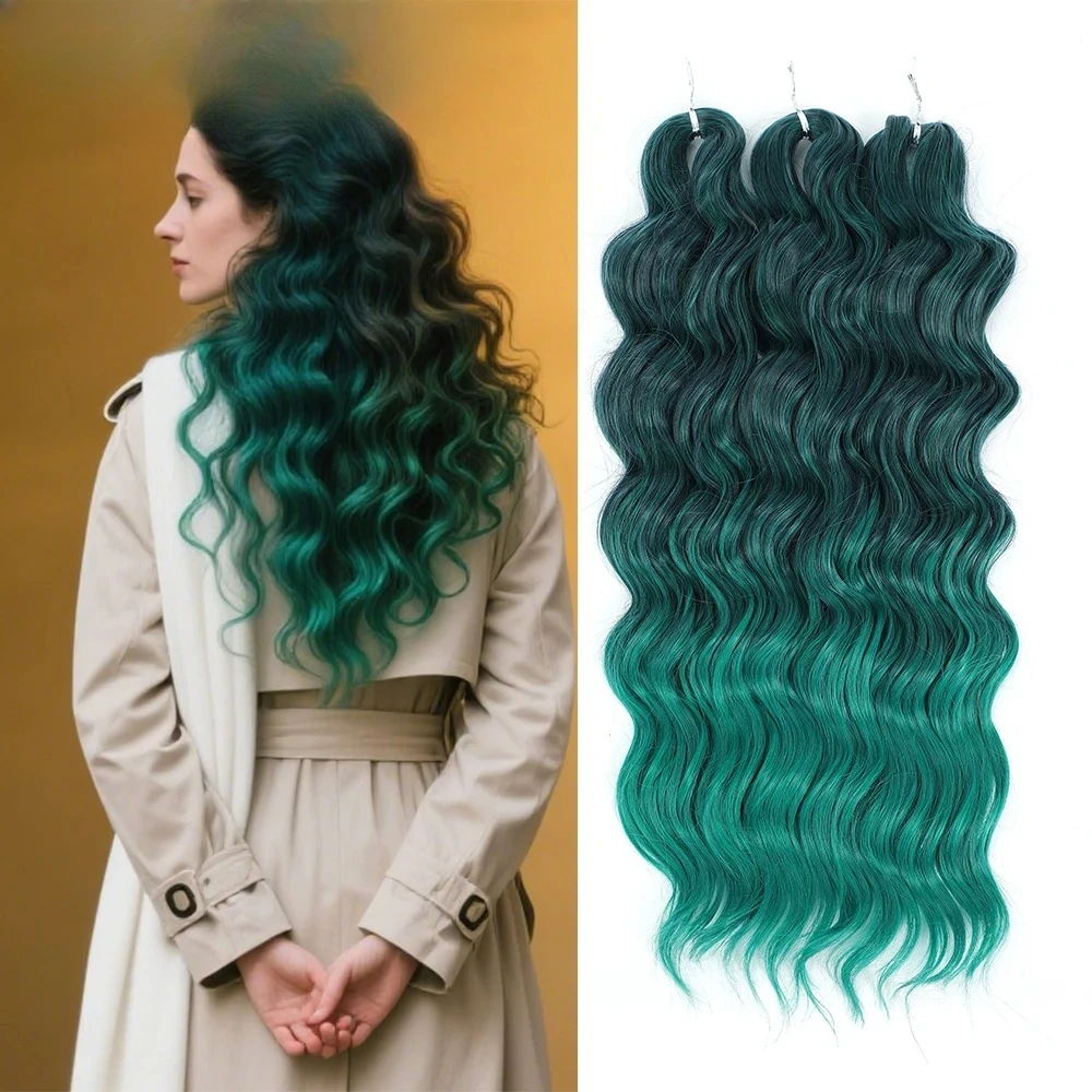 

24Inches 3Pcs 300 Body Wave Crochet Braids Sliver White Ombre Rainbow Hair Extensions Water Colored Blond 613 Braiding