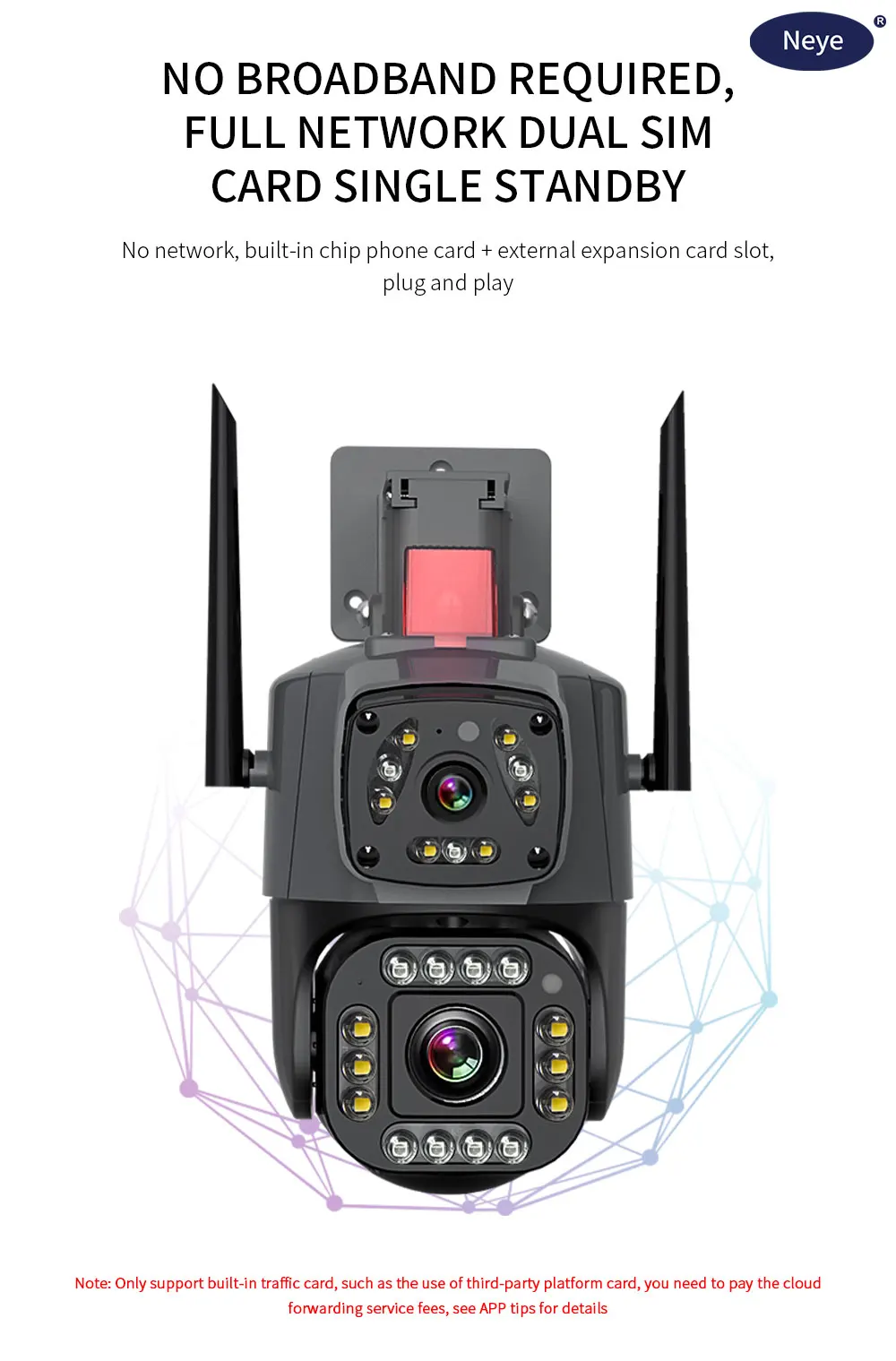 Neye 4K 8MP Outdoor WiFi Security Smart Camera 1080P Dual lens Binocular PTZ IP Camera CCTV Security Home Camera