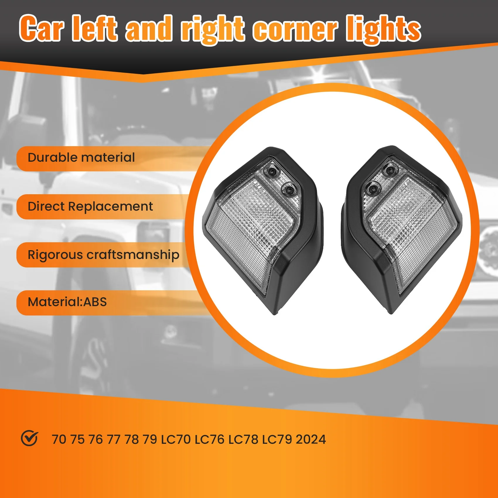 Precision 1 Pair Car Corner Lights Lamp For Toyota Land Cruiser LC70 LC76 LC78 LC79 2024+ Auto Accessories(Without Bulb) view 4
