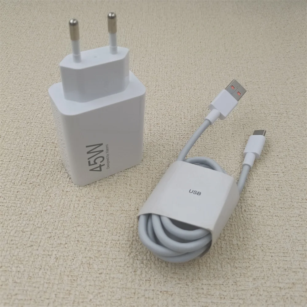 Original Xiaomi Redmi Note 14 Pro 45W Turbo Charger Fast Charge EU Adapter Type C Cable For Mi 11T 10T POCO X3 NFC X4 GT M5S M6 - náhled 2
