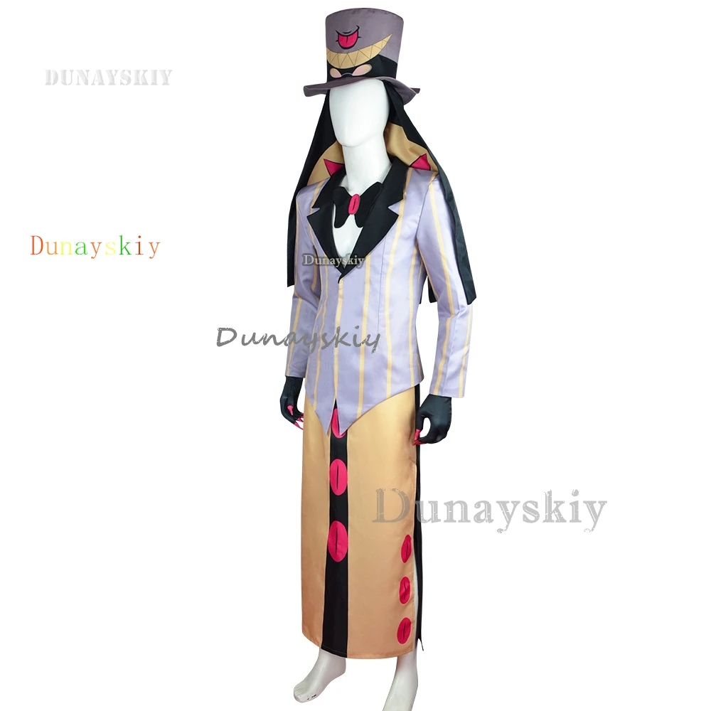 Anime Demon Cosplay Costume 2 stili Hazbin Sir Pentious Cosplay Uniform Hotel Fancy Outfit Halloween Carnival Hat Outfit