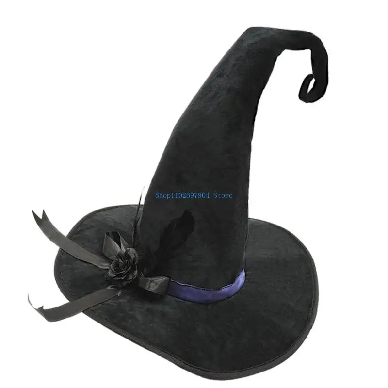 N7YF Witchcraft Themed Bucket Hat Halloween Party Essential Soft Inner Layer Compact Storage Design For Different Ages