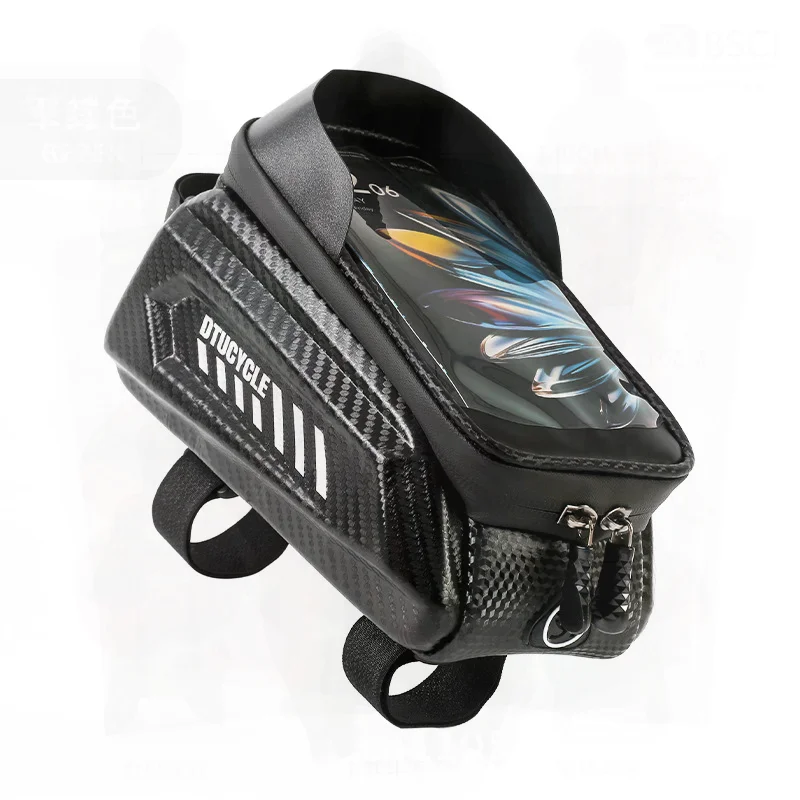 

DTUCYCLE EVA Hard Shell Велосипедная сумка на переднюю балку Водонепроницаемая седельная сумка для мобильного телефона с сенсорным экраном Велосипедный аксессуар с подкладкой