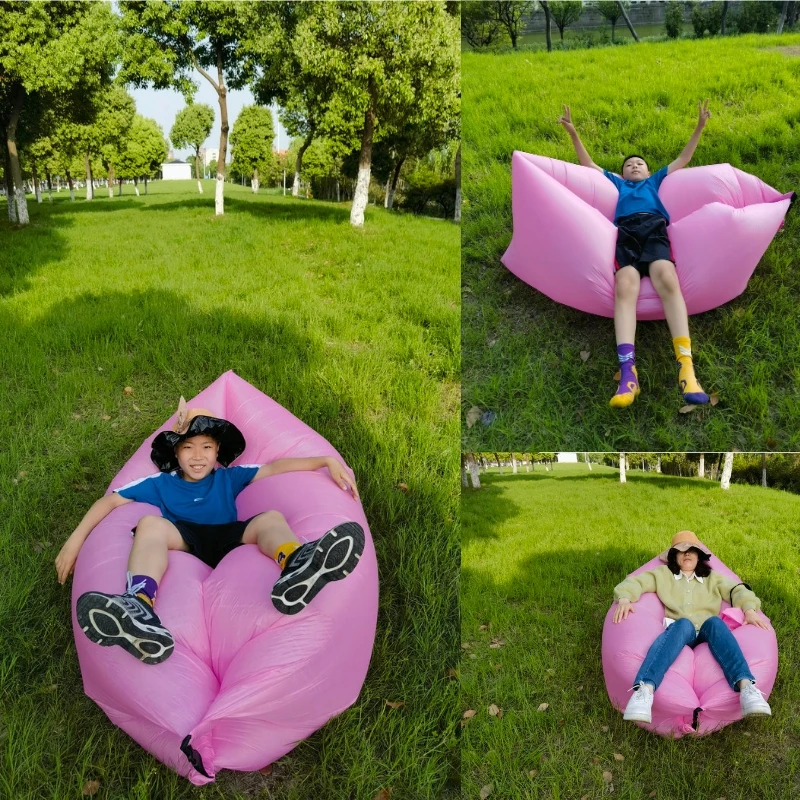 Inflatable Sofa Cushion Camping Air Tent Bed Sleeping Bag Lazy Beach Air Mattress Folding Lounger Chair Garden Outdoor Furniture