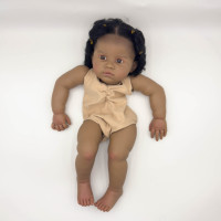 NPK 22inch Dark Skin Reuben Reborn Doll kit Newborn Baby Doll Has painted Doll kit Unfinished Doll parts