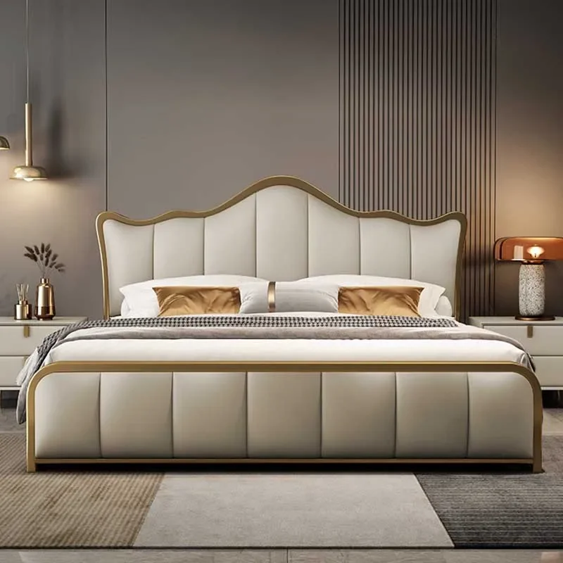 

Queen European Double Bed Frame Luxury Royal King Size Twin Master Bed Frame Modern Wood Letti Matrimoniali Furniture Bedroom