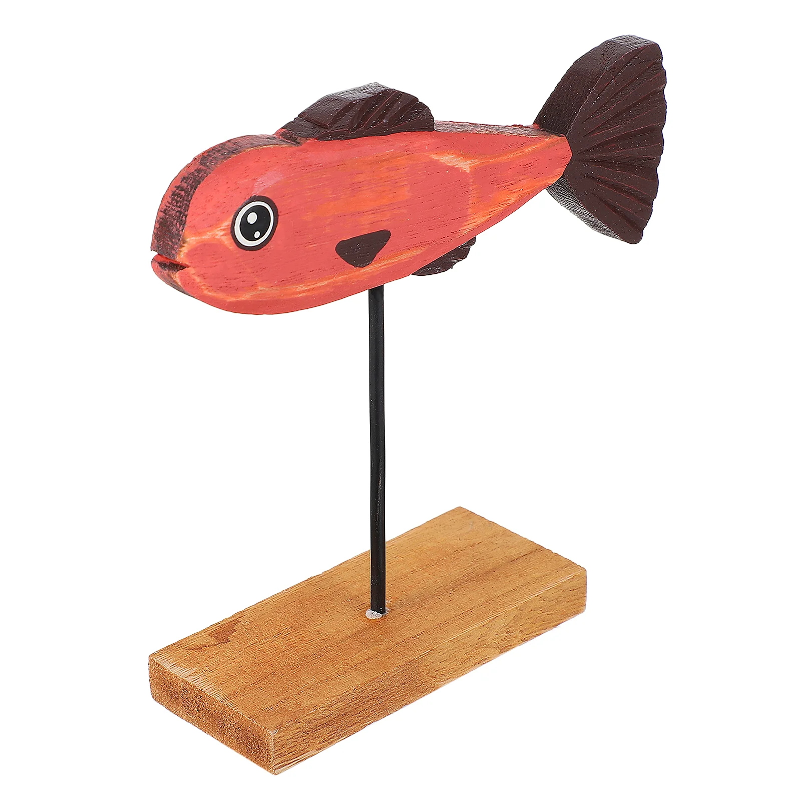 Fish Ornament Wooden Desktop Decoration Animals Summer Craft Children Toy Adornment Fake Sea