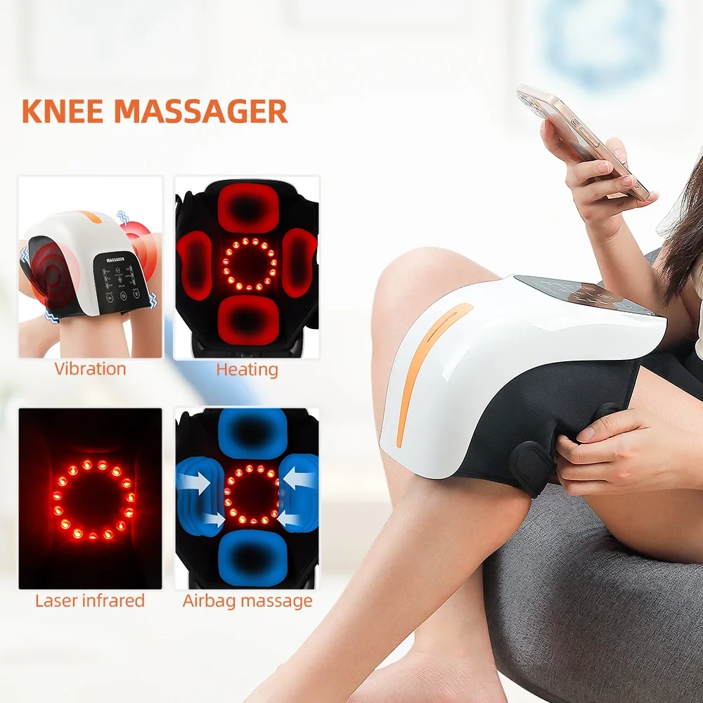 Airbag Pressure Knee Massager Wireless Heating Hot Compress Knee Physiotherapy Vibration Infrared Elbow Joint Pain Relief Health