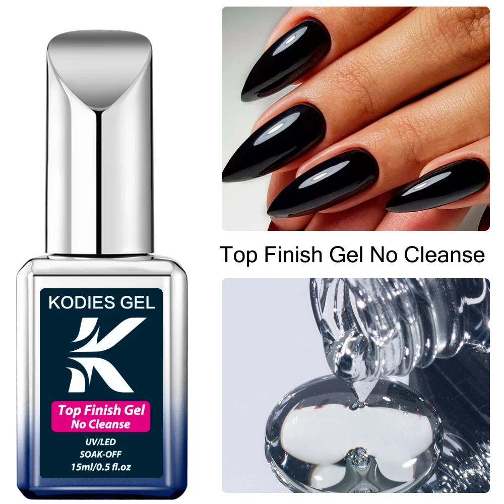 KODIES GEL Finitura superiore Gel No Wipe Manicure Forniture per unghie Topcoat Super Shine Vernis Semi permanente UV/LED Gellak Prodotti Sigillante