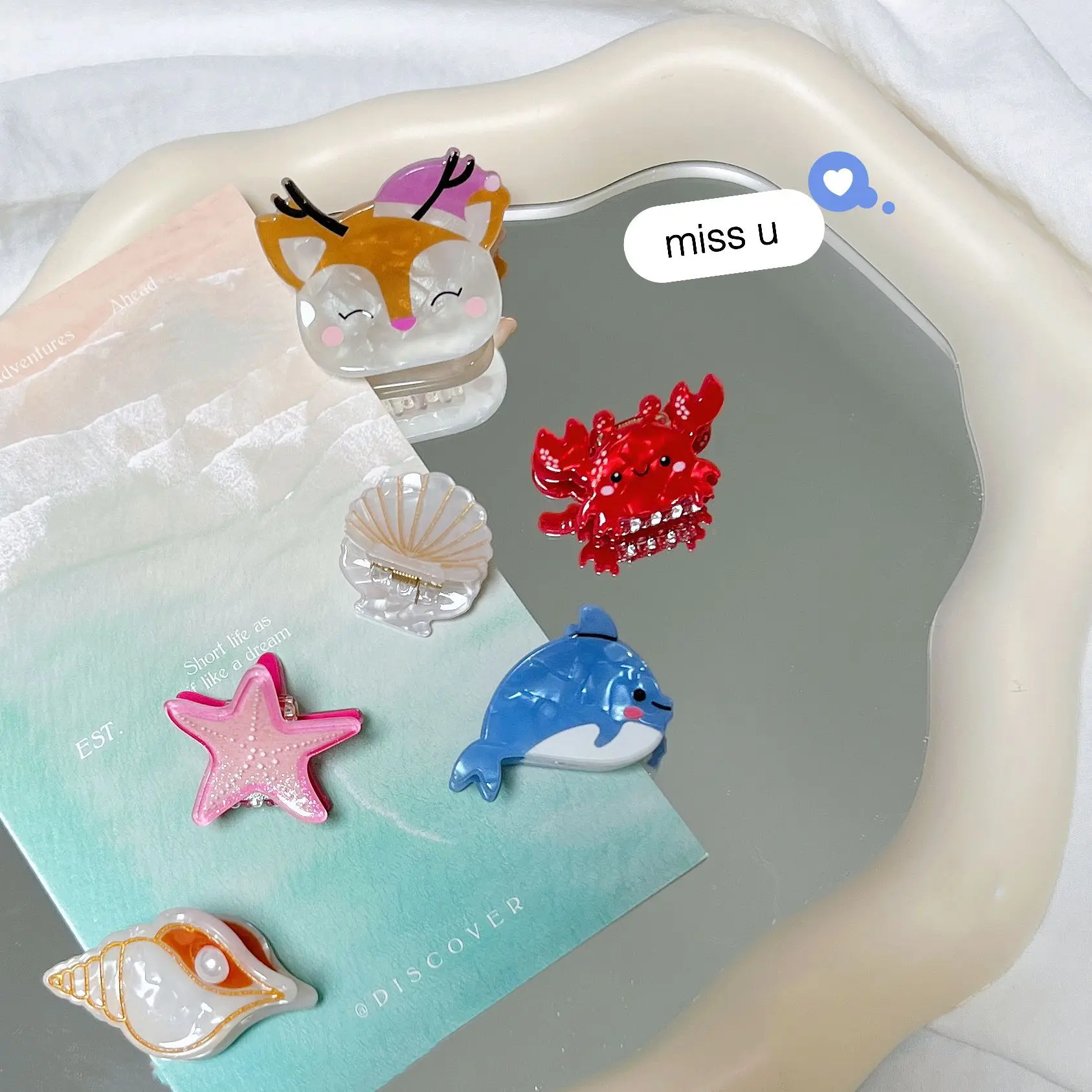 

NEW Fresh Marine Fish Hair Claw MINI Cute Design Small Size Acetate Hair Claw Clips Hair Accessories for Women Girls