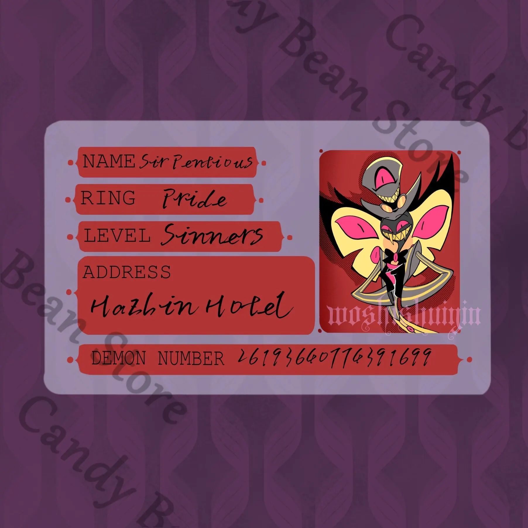 Hazbin Hotel Anime ‌Alastor Angel Dust Husk VOX Sir Pentious Cosplay Identity Card Sleeve Cartoon Cards Protective Sleeve Xmas view 2