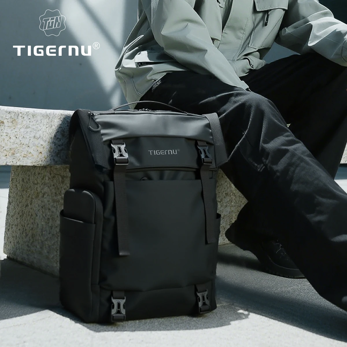 Tigernu Men's Travel Backpack, TPU Waterproof Expandable Business & School Bag