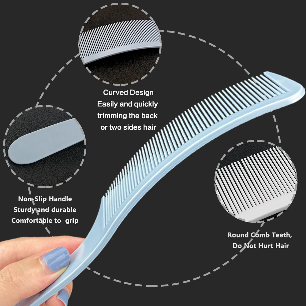 1pcs Curved Clipper Comb Heatresistant Round Tooth Hair Cutting Comb Men Flat Top Haircut Comb Professional Salon Tool Accessory
