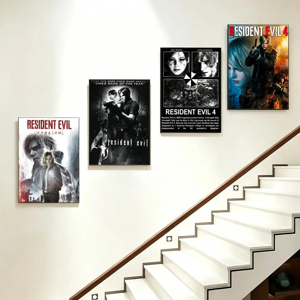 game Resident Evil Poster Poster HD  Printing Soothing and Cream Style Home Decor for the Living Room cafes Gift Giving