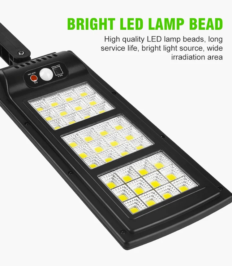 LED ضوء الشارع بالطاقة الشمسية في الهواء الطلق التحكم في الضوء مقاوم للماء + جسم الإنسان التعريفي التحكم عن بعد مصباح حديقة المرآب الجدار الخفيفة #6