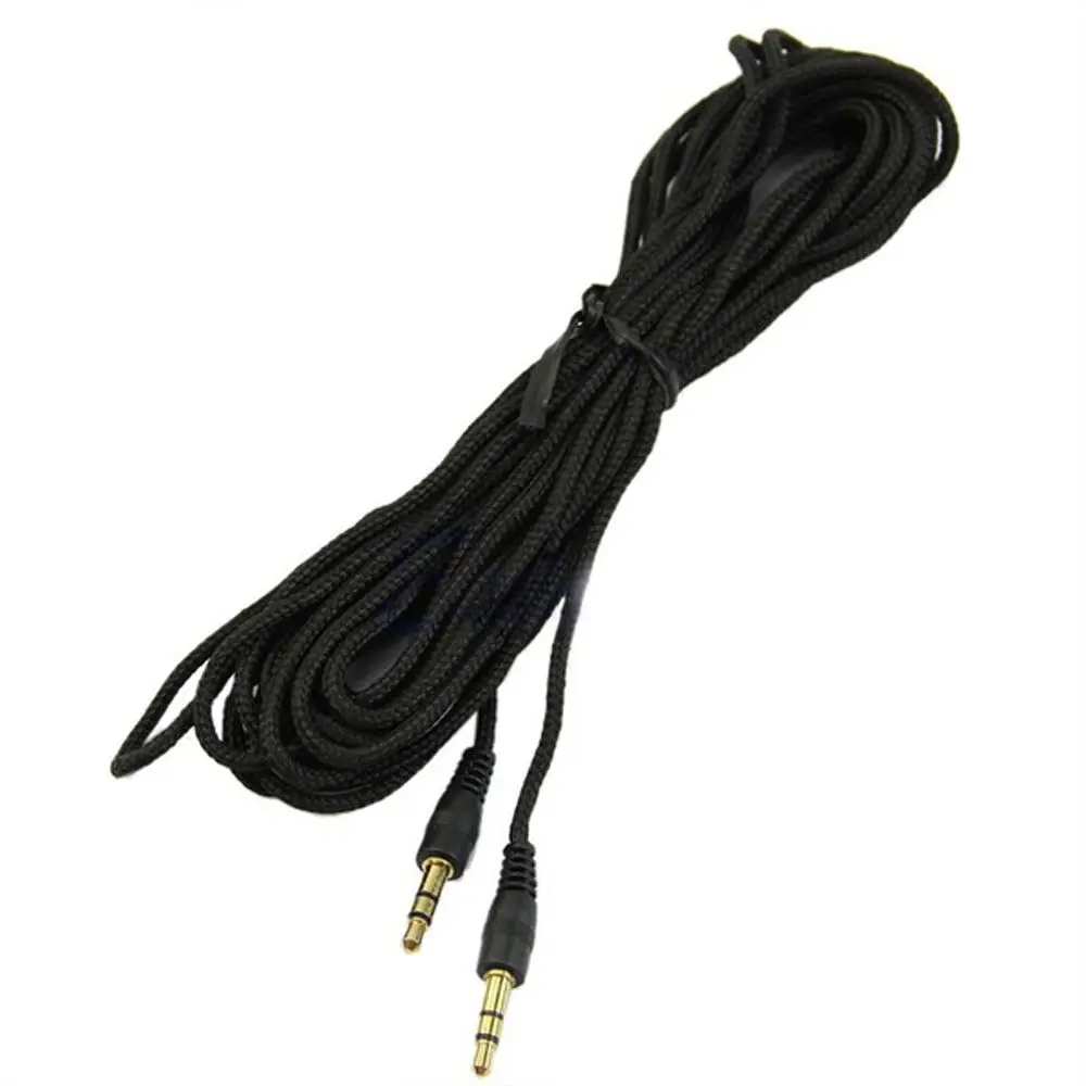 

Black 3.5mm Jack Male to Male Video Cable Digital Cables Aux Extension Cord Audio Cable