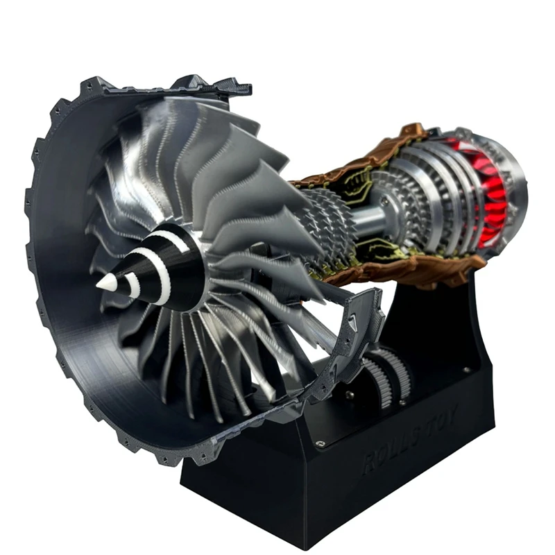 TR900/A380 Turbofan Motore Ventola Modello 1:25 Esperimento Scientifico Jet Aereo Elettrico Turbofan Con Luce 3D Stampato Toys-Y99A
