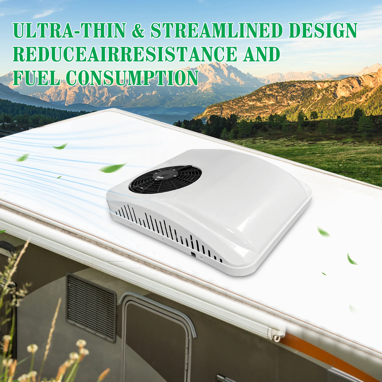 Treeligo 12V RV Roof Air Conditioner 13500BTU Heat&Cool  Electric RV Rooftop Parking ac for Truck Camper Van Caravans Motor home