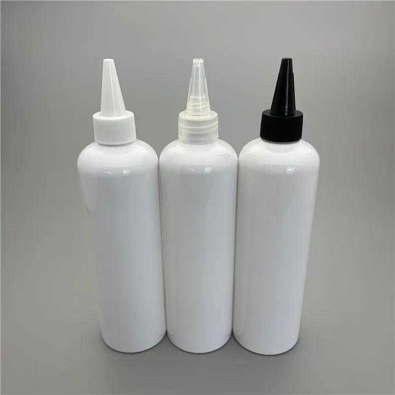 350ML X 20 White E liquid Plastic Bottle With Pointed Mouth Cap Empty Pigment Round Shoulder Packaging Container With Screw Cap