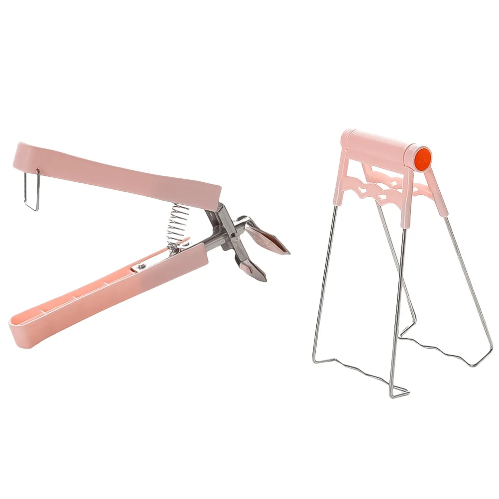 

2Pcs Kitchen Non-Slip Anti-Hot Stainless Steel Bowl Clip Plate Clamp Kitchen Gadget for Home Microwave Oven