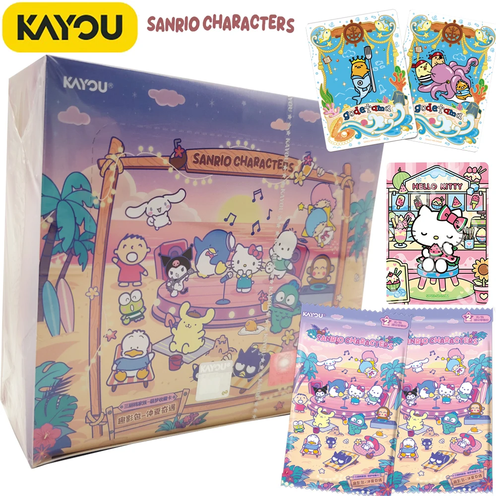 Genuine KAYOU Sanrio Collection Card My Melody Kuromi Cinnamoroll Pompompurin High Definition Character Surprise Cards Gifts