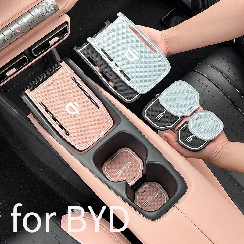 Suitable for BYD Seagull Car Door Slot Storage Coaster Silicone Anti-slip Mat Car Interior Interior Anti Dirty Accessories