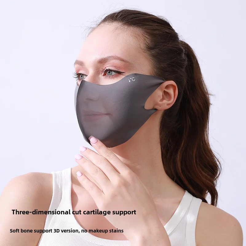 Hyaluronic Acid Sunscreen Mask Summer UV Resistant and Breathable Thin 3D Independent Packaging Versatile Ice Silk Mask