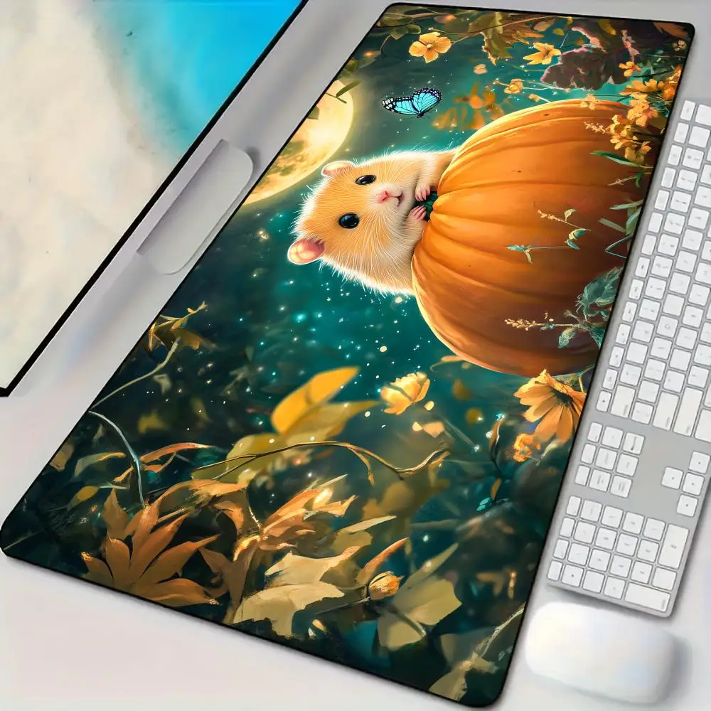 Moonlit Hamster anime Mouse Pad Desk Mat Large Computer Office Carpet XXL Mousepad Gamer Gaming PC Accessories Keyboard Rug