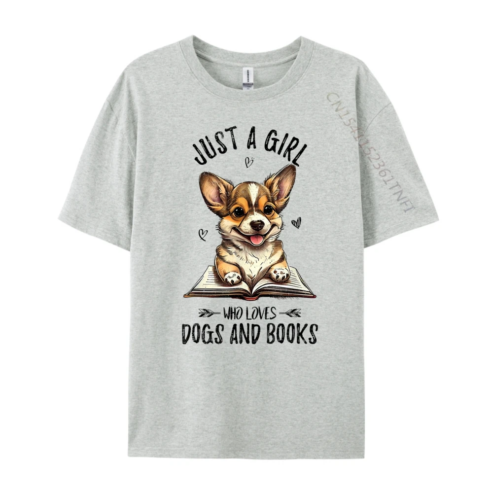 Just A Girl Who Loves Dogs And Books Puppy Pet Art Lover Men's T-Shirts New Year