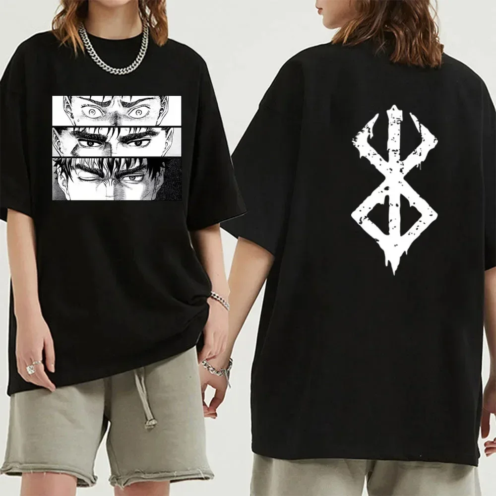 Anime Berserk Tshirt Summer Men Women Cotton Oversized Short Sleeve T Shirt Print T-shirt Tops 2024 Tee Trend Fans Clothes