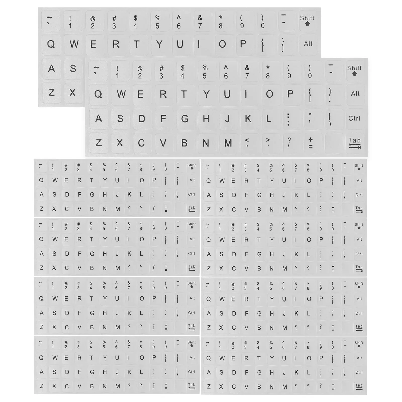 10Pcs English Keyboard Stickers Slim Design Self Adhesive Alphabet Decals for Pc Laptop Keyboard Repair Learning Stylish Clean