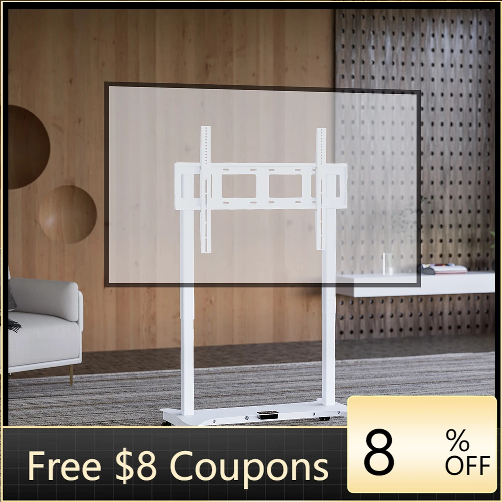 

TV Trolley Stand with Wheels Mobile TV Display Stand Height Adjustable Movable Floor Stand for 65' 100' Screen