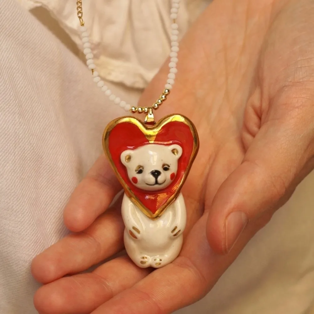 Elephant Cartoon Circus Animal Sweater Chain Beads Vintage Childishness Necklace Adorable Jewelry Clavicle Necklace Gift