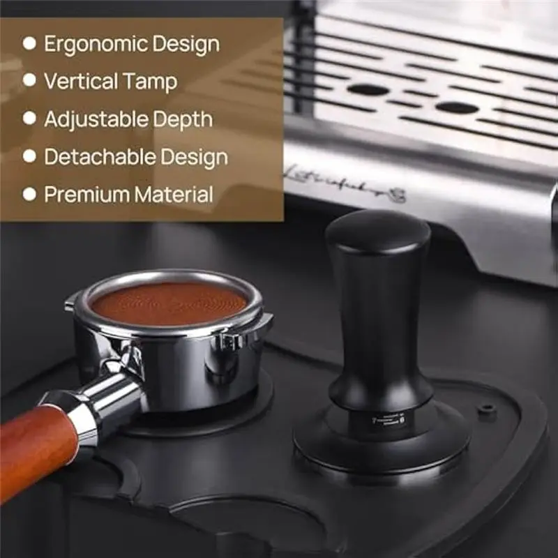 LLCS-Espresso Tamper For Espresso Machine,Depth-Adjustable Espresso Tamp Loaded Tamper, Hand Tampers 58Mm