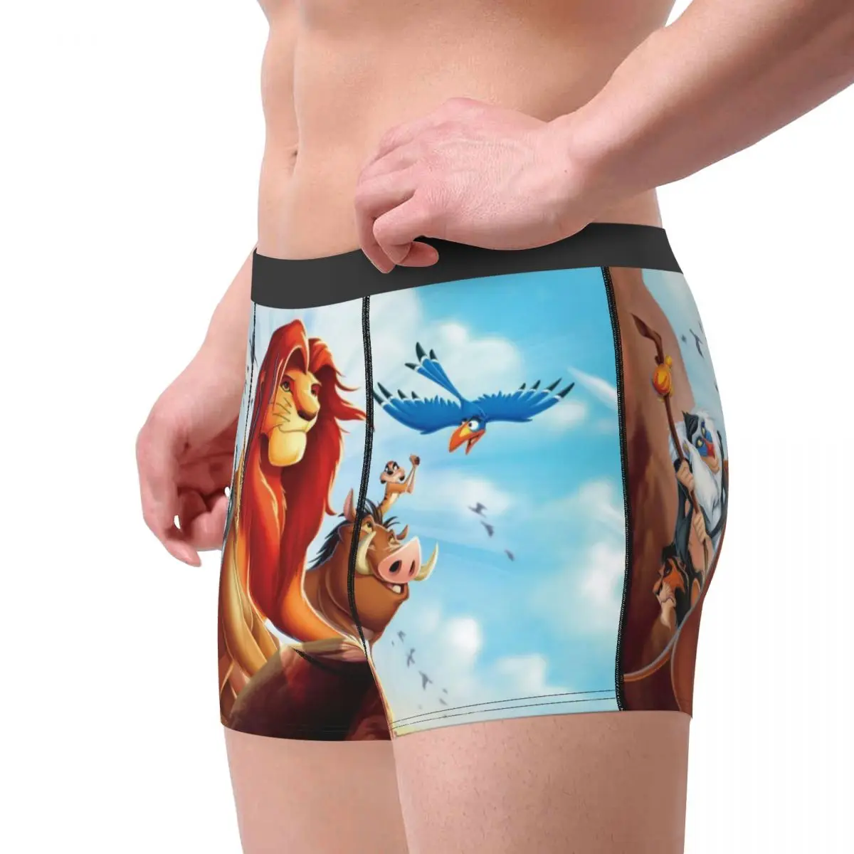 De Leeuw Koning Simba Ondergoed Mannelijk Bedrukt Custom Cartoon Film Boxer Slips Korte Broek Slipje Zachte Onderbroek