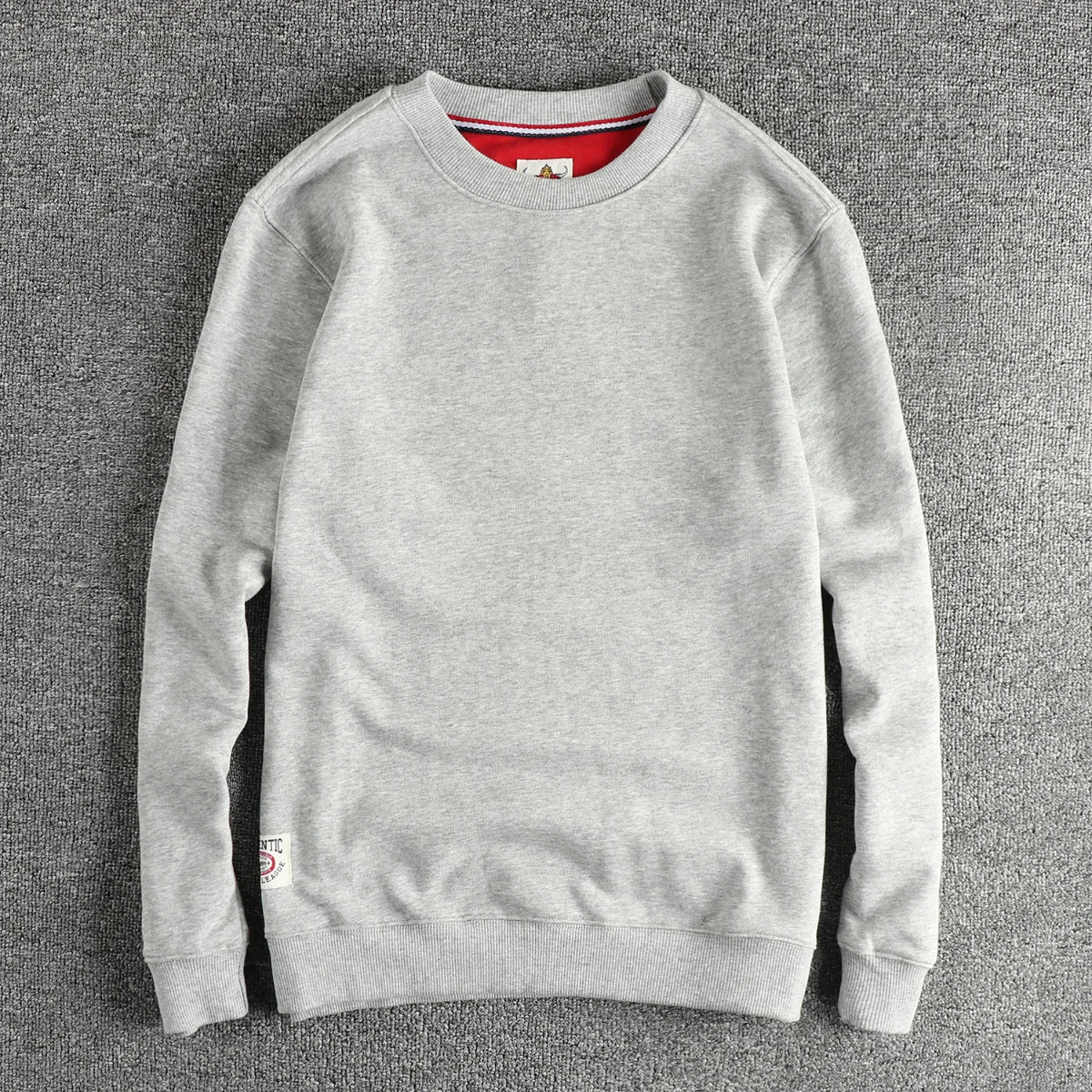 

Hoodies Woole Basic Retro Solid Color Trend Crew-neck Hoodie Men's American Casual All-in-one Long-sleeved Jacket