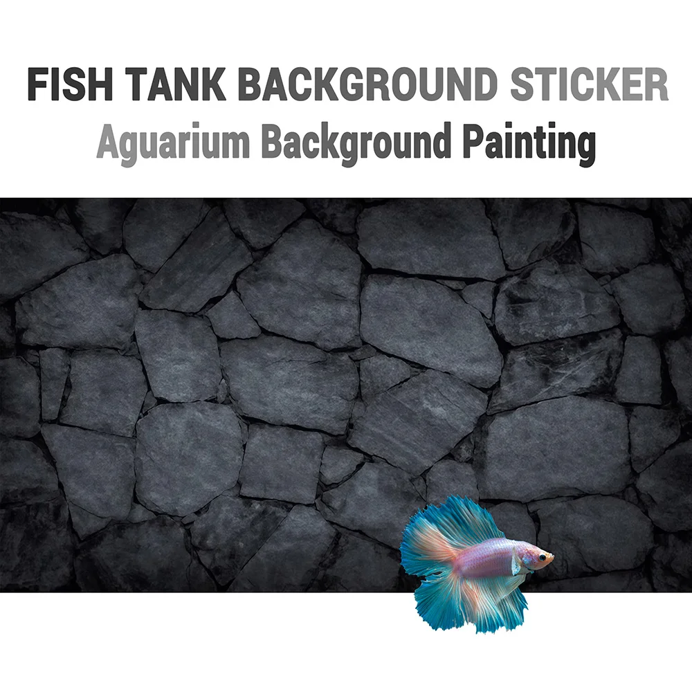 

Темный камень, фоновая роспись для аквариума, наклейка для аквариума, наклейка для террариума, HD, самоклеящаяся, ландшафтные украшения.