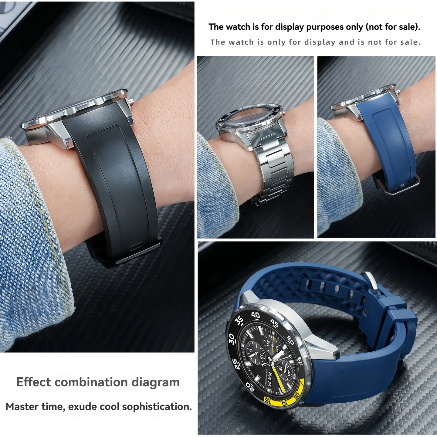 Suitable for IWC Aquatimer marine timepiece IW356802/376705 quick release fluorine rubber watchband replacement accessories