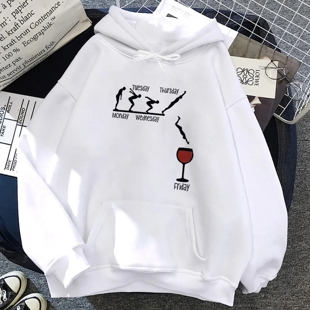 

Drinking Lover Party Hoody Friday Drinking Day Hoodie Pullover Hooded Sweatshirt Wine Woman Y2k Clothes Long Sleeve Outerwears