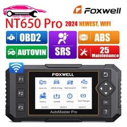 FOXWELL NT650 Pro NT650PRO OBD2 Scanner Auto ABS SRS Code Reader Diagnostic Tool EPB OIL DP-F TPMS 25+ Reset Free Update