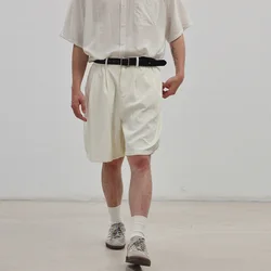 Men Summer Loose Causal Vintage Fashion Wide Leg Shorts Cityboy Streetwear Short Pants Shorts for Man