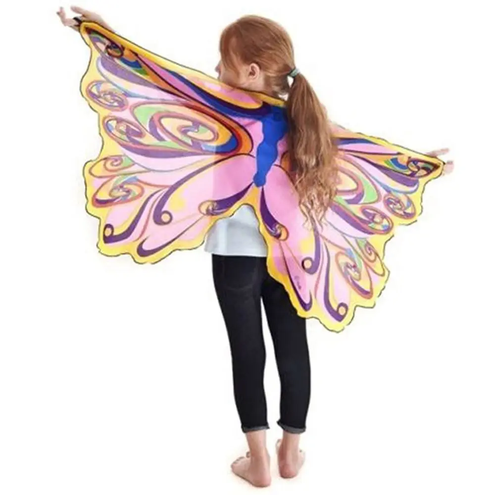 Fashion Chiffon Butterfly Wings Cape Performance Cosplay Elf Angel Wings Cloak Mask Fairy Butterfly Costume Halloween